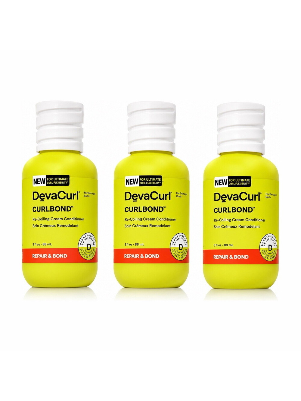 DevaCurl CurlBond Re-Coiling Cream Conditioner 3 oz 88 mL Repair & Bond x3